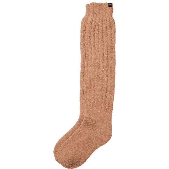 Victoria's Secret Super Cozy Ribbed Crew Socks Toffee Buzz One Size NEW - Picture 2 of 2